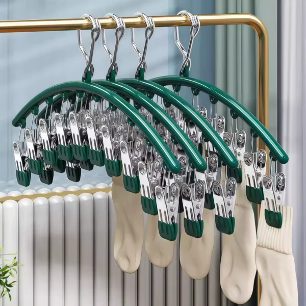Stainless steel sock clip with multiple clips - Image 1