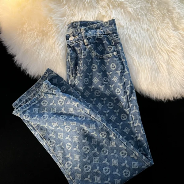 Trendy brand full print jeans for men - Image 1
