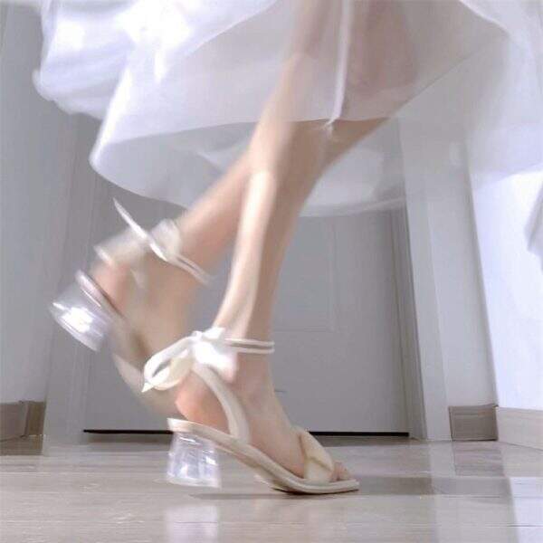 Evening style niche pearl high-heeled sandals for women - Image 3