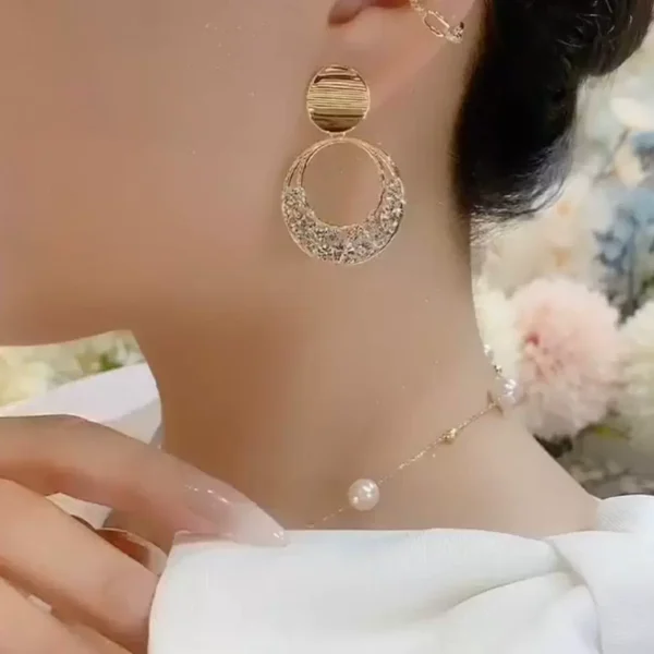 Full Diamond Round Earrings - Image 3