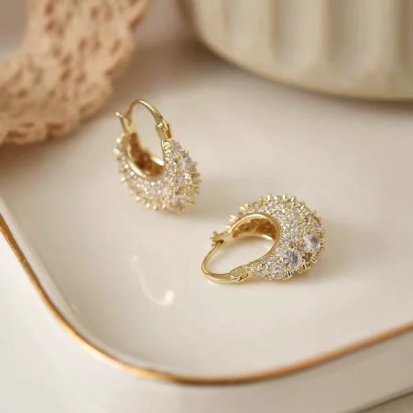 Outlet clearance high-end feeling full diamond earrings outlets - Image 4