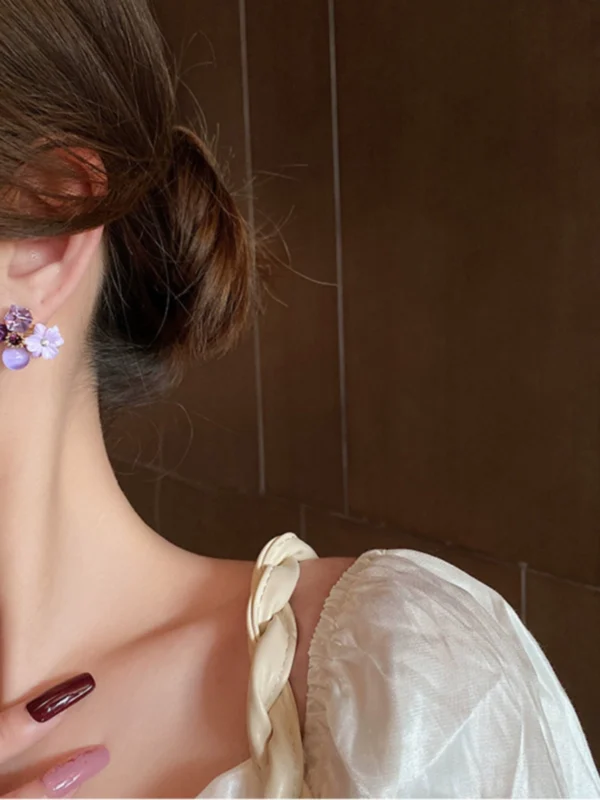 Crystal petal earrings - Image 2