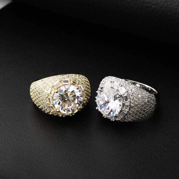 Male domineering Korean version full diamond ring - Image 1