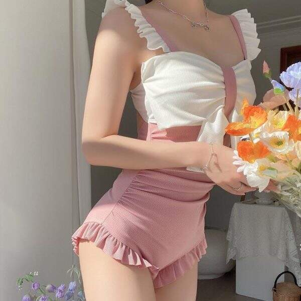 one-piece swimsuit, women's bow cover - Image 3