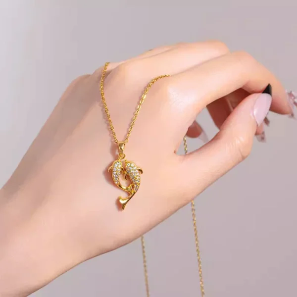 18k Full Diamond Pisces Pendant Necklace Outlets - Image 1