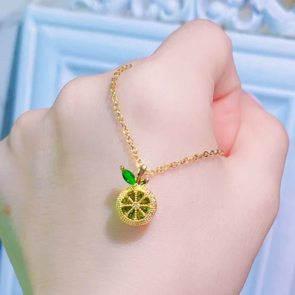 Outlet clearance lemon set green diamond necklace - Image 3