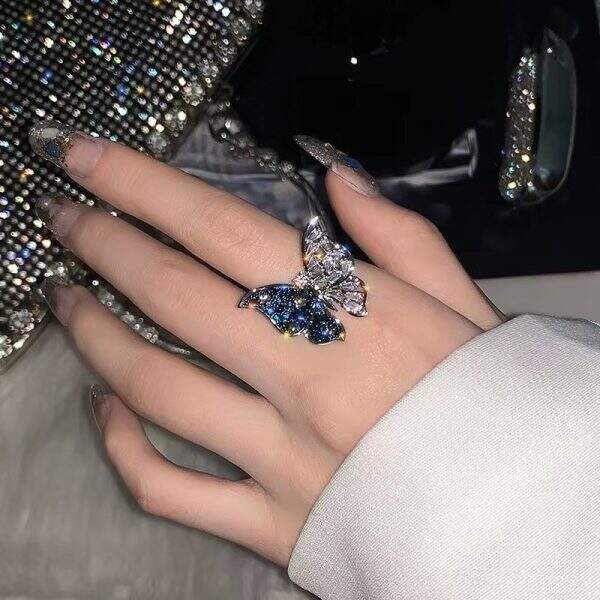 Butterfly Opening Adjustable Ring Female Ins - Image 3