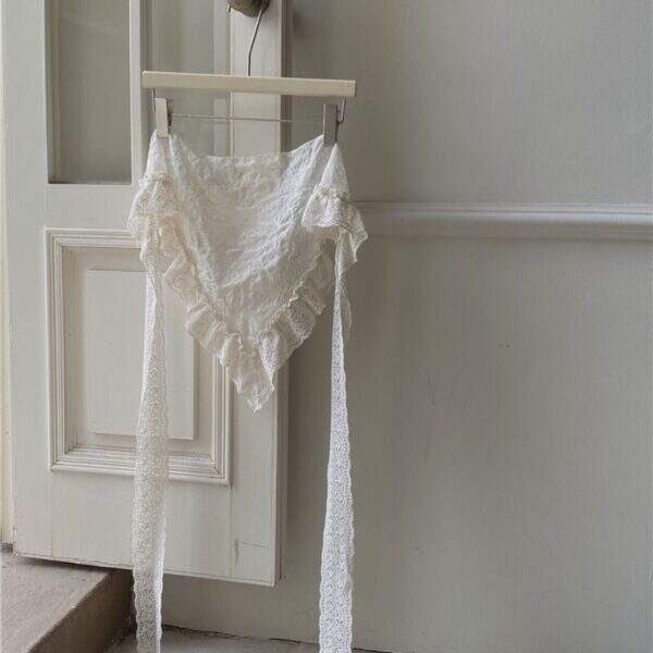 Retro lace lace scarf and headscarf - Image 1