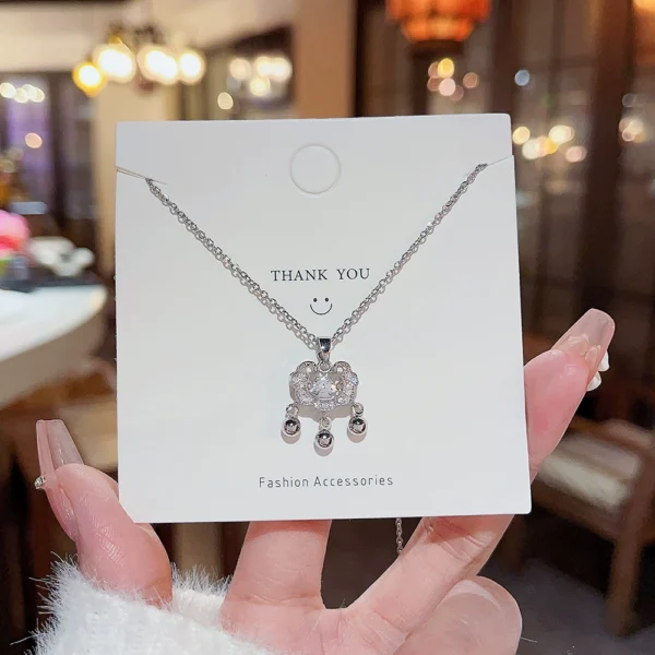 Safe lock pendant collarbone chain outlets for women - Image 4