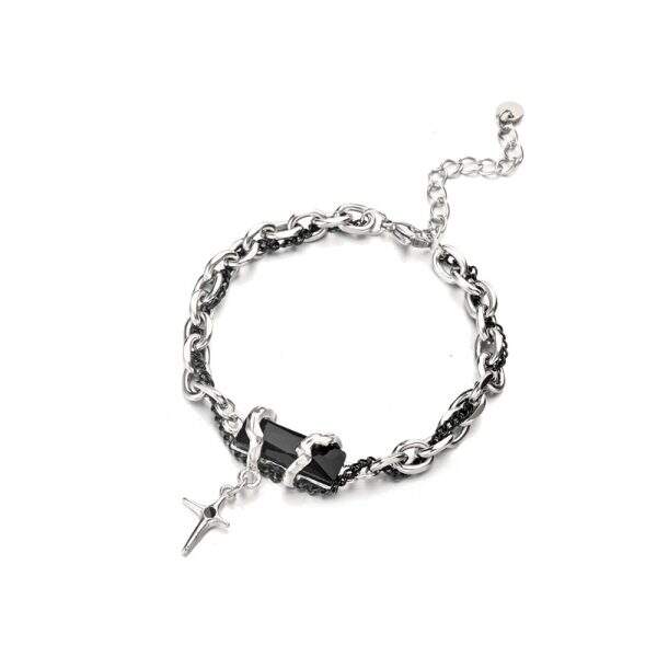Star winding black diamond titanium steel bracelet for men - Image 5