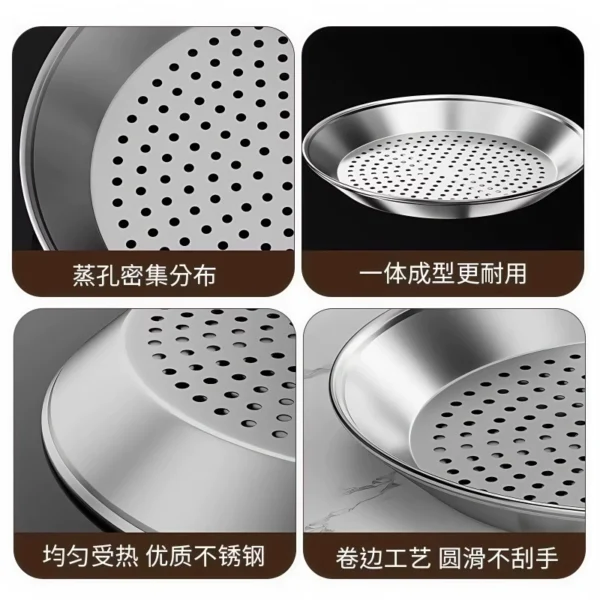 Stir fry pan, steaming tray, stainless steel steaming drawer partition - Image 2