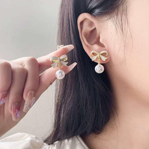 Pearl earrings outlets for women - Image 1