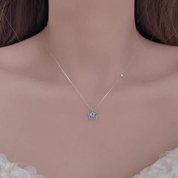 Minimally designed blue star necklace - Image 4