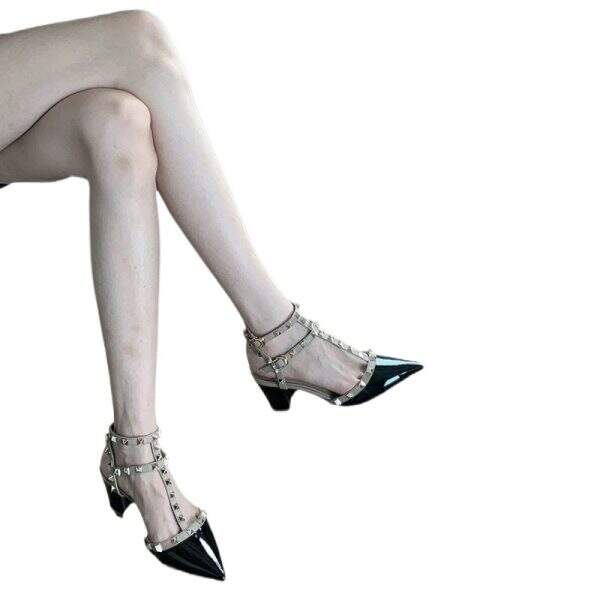 New pointed single shoe low heel shoes - Image 5