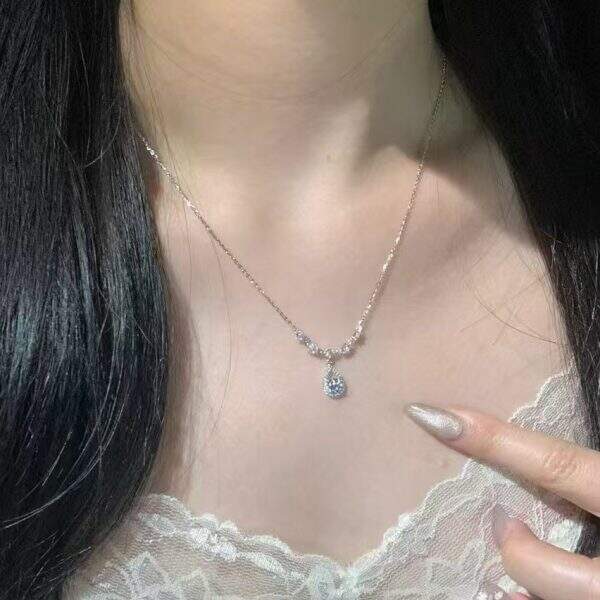 Tassel Water Drop Zircon Necklace - Image 3