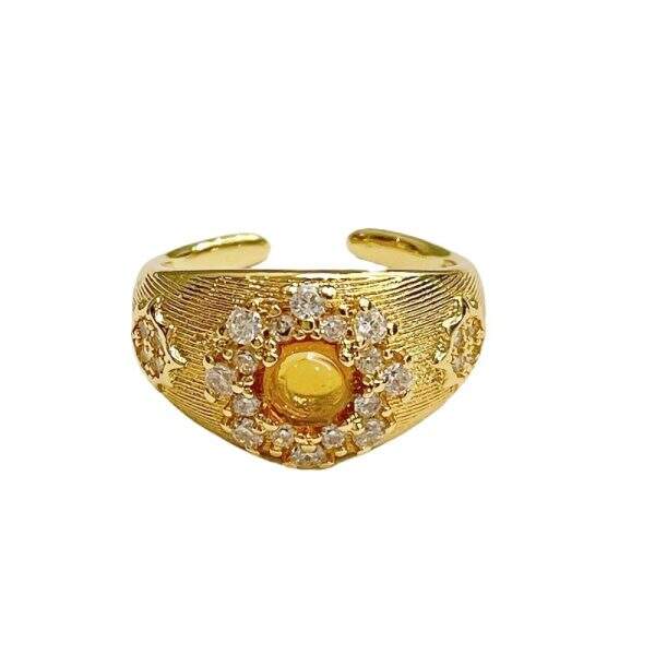 Brushed Tiger Eye Stone Open Ring - Image 5