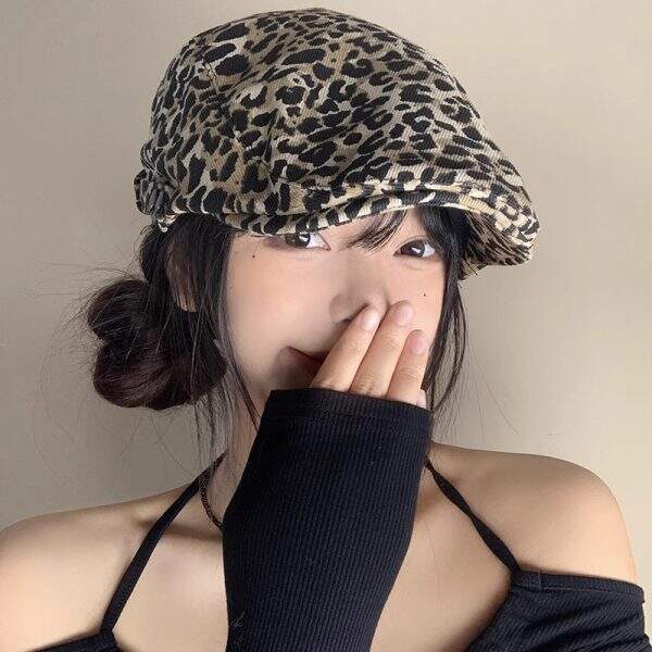 American retro spicy leopard print forward hat - Image 2