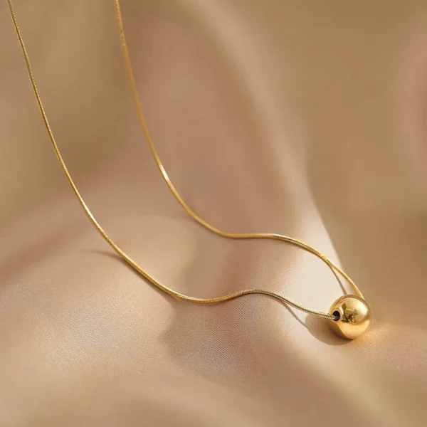Warehouse high-end round bead collarbone chain - Image 1