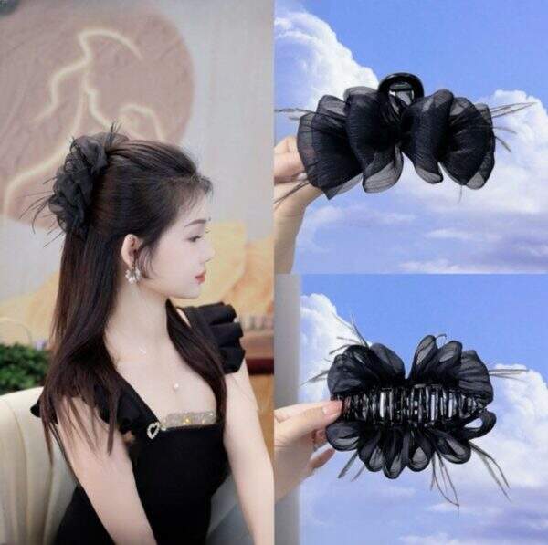 Feather bow hair pin - Image 2