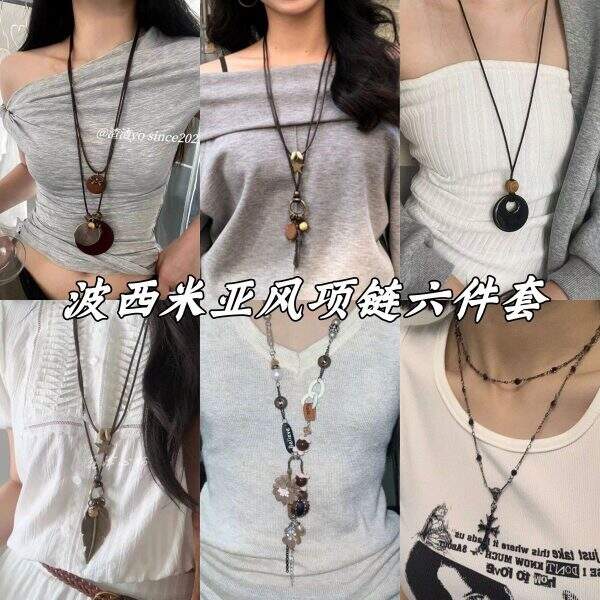 Vintage vintage bow metal necklace - Image 1