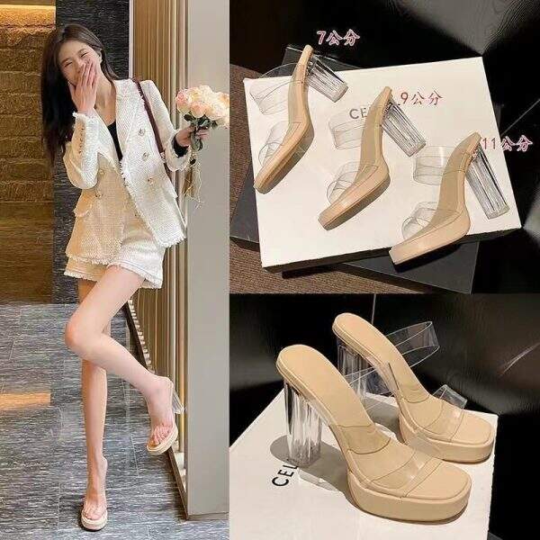 Waterproof platform with flat straps, women's shoes - Image 2