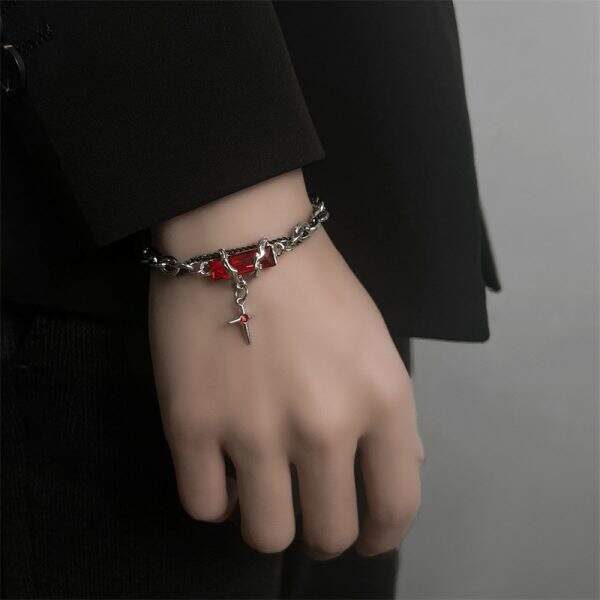 Star winding black diamond titanium steel bracelet for men - Image 4