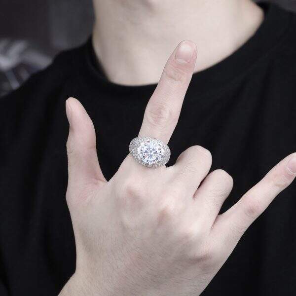 Male domineering Korean version full diamond ring - Image 2