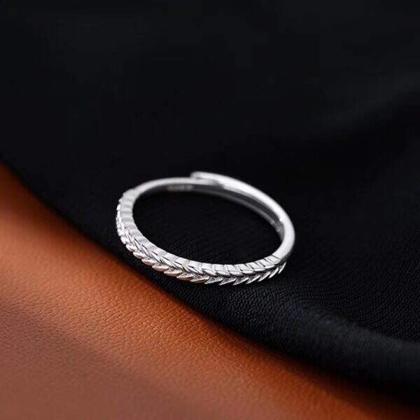 Silver Wheat Ear Ring Female - Image 4