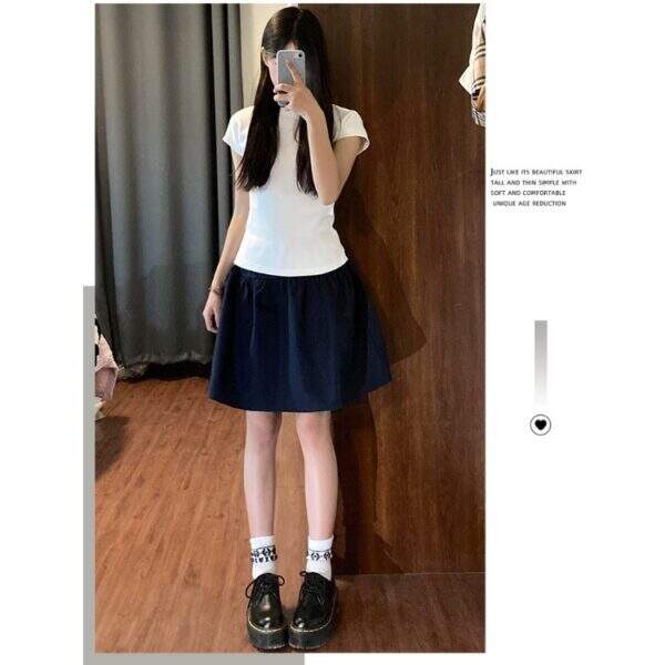 Navy blue half skirt - Image 2