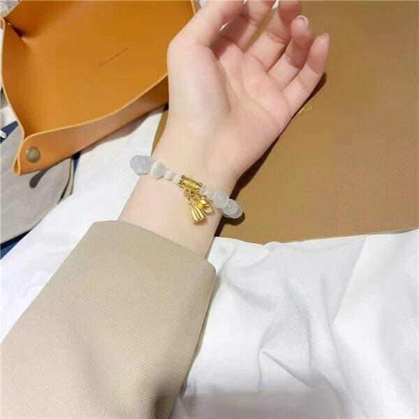 Cat's eye stone lotus bracelet - Image 4