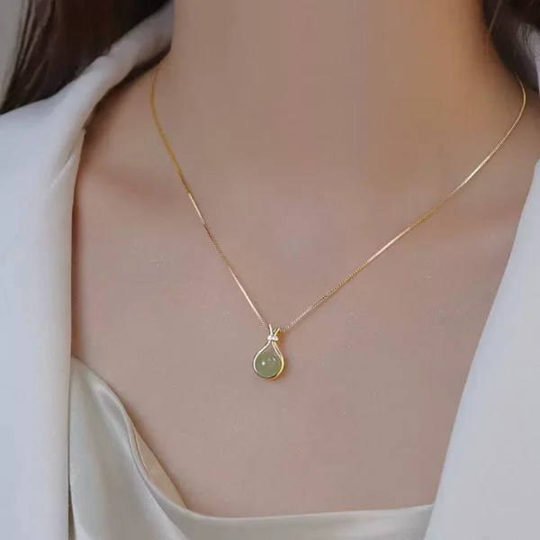 Jade titanium steel necklace - Image 2