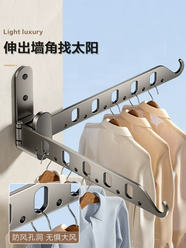folding wall hanging clothes rack - Image 2