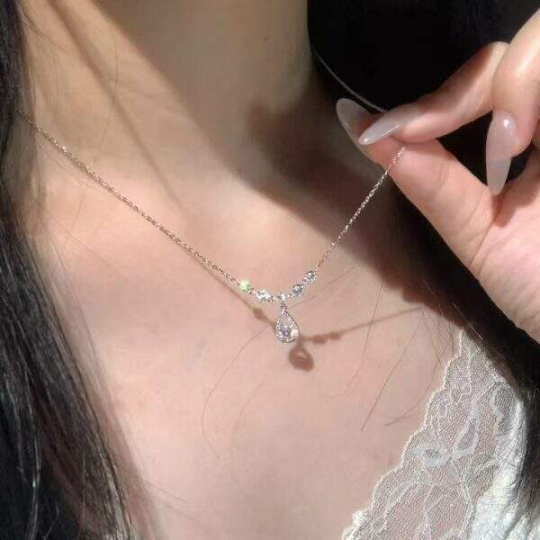 Tassel Water Drop Zircon Necklace - Image 2