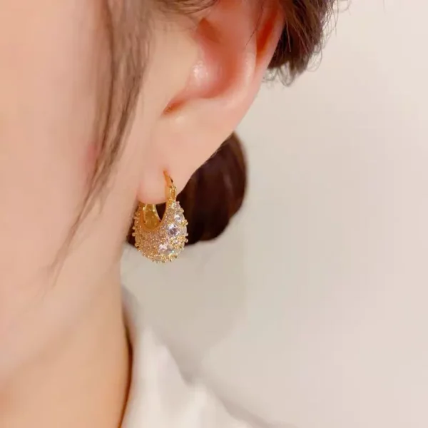 Outlet clearance high-end feeling full diamond earrings outlets - Image 3