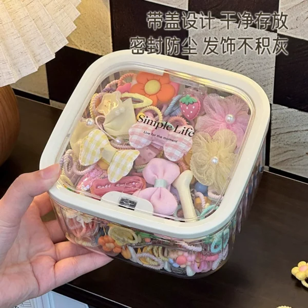 Children's hair accessory storage box, little girl's head - Image 3