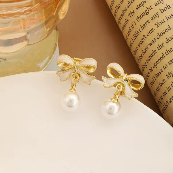 Pearl earrings outlets for women - Image 4