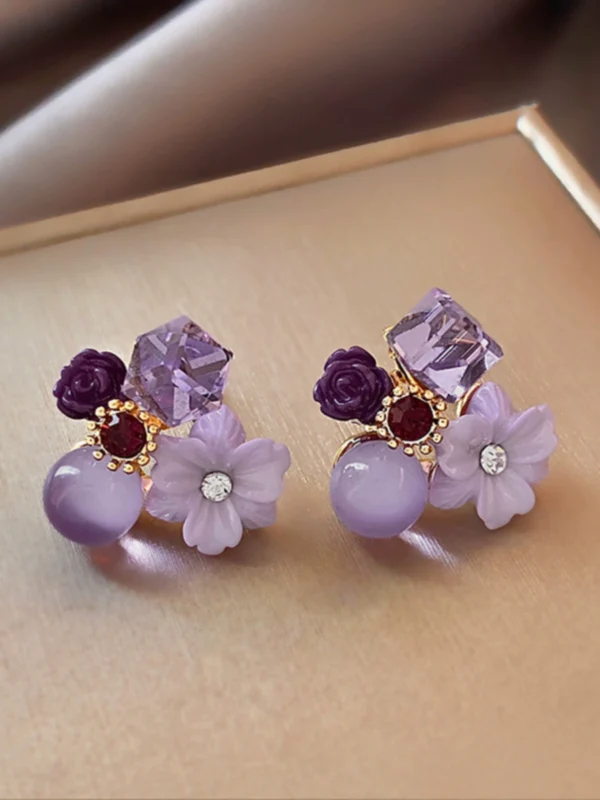 Crystal petal earrings - Image 1