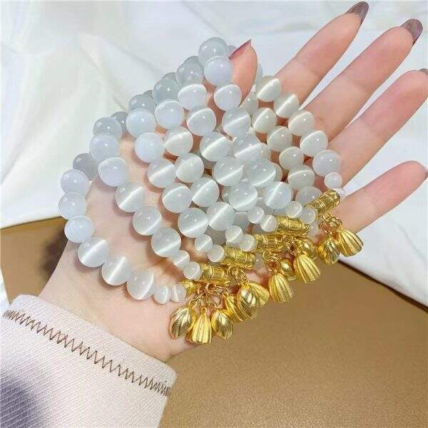 Cat's eye stone lotus bracelet - Image 3