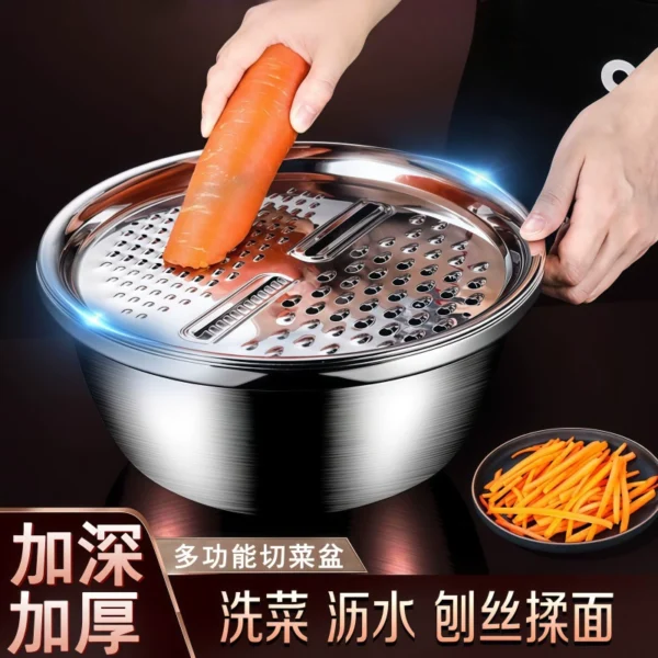 Multi functional stainless steel food cutting basin - Image 2