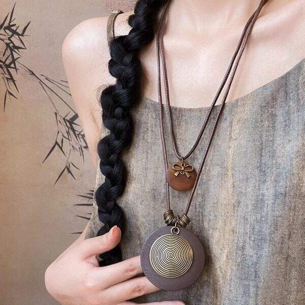 Bronze Feather Necklace - Image 2