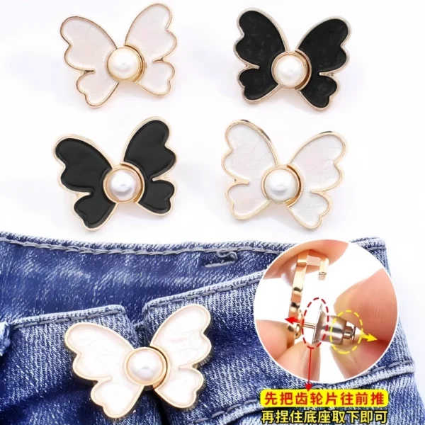 Butterfly waist button, no punching pants, skirt, jeans - Image 5