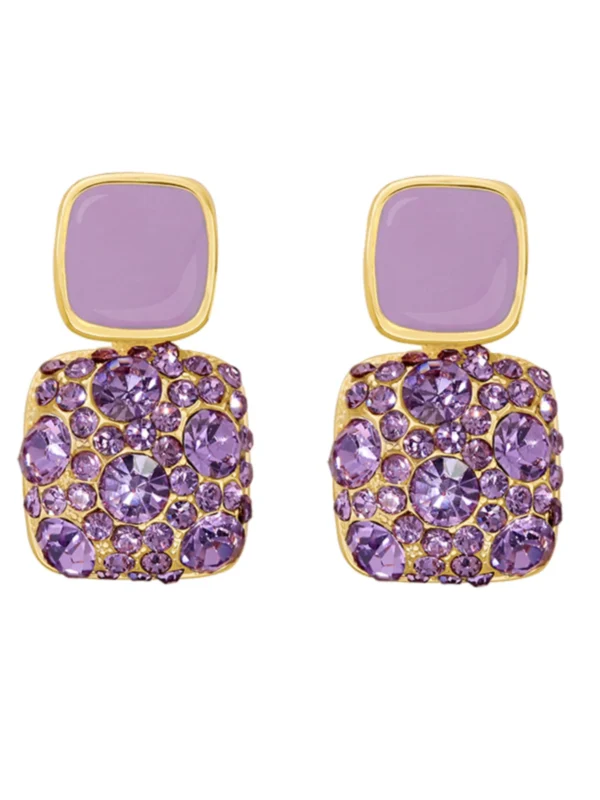 Purple square earrings - Image 5