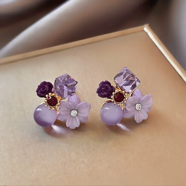 Amethyst Petal Earrings Outlets Women's Accessories - Image 1