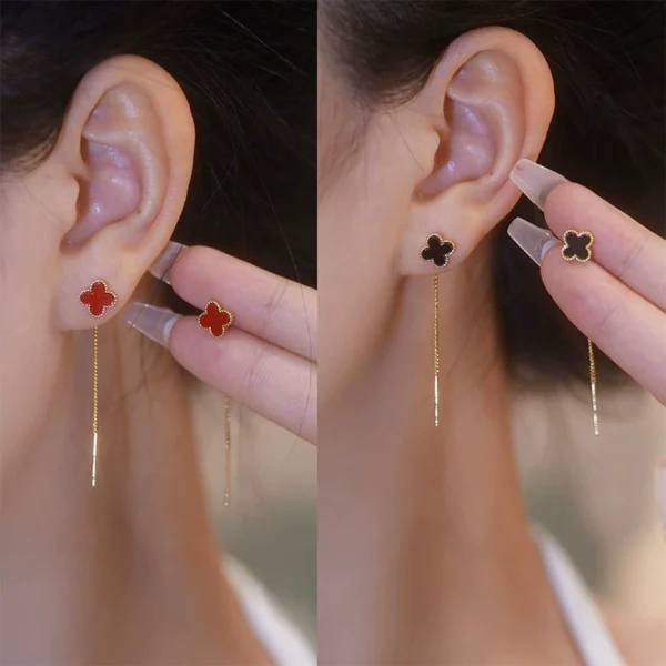 Light luxury four leaf clover ear line outlets for women - Image 1
