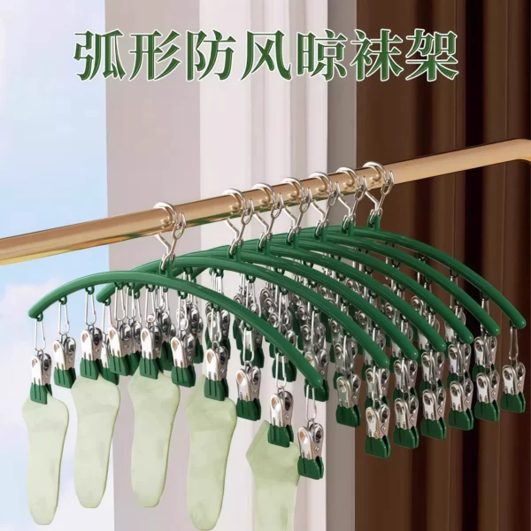 Stainless steel sock clip with multiple clips - Image 2