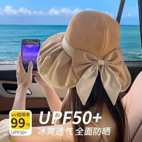 Bent bow high-end sun hat - Image 1