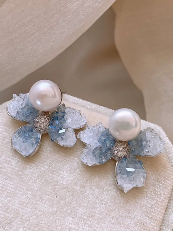 Flower pearl earrings - Image 3