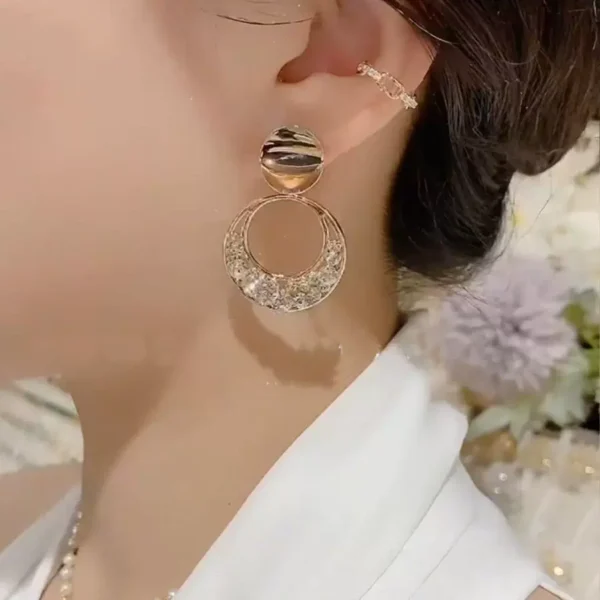 Full Diamond Round Earrings - Image 5