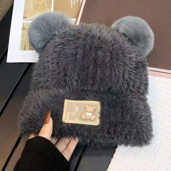 Little Bear Plush Knitted Hat Children - Image 4