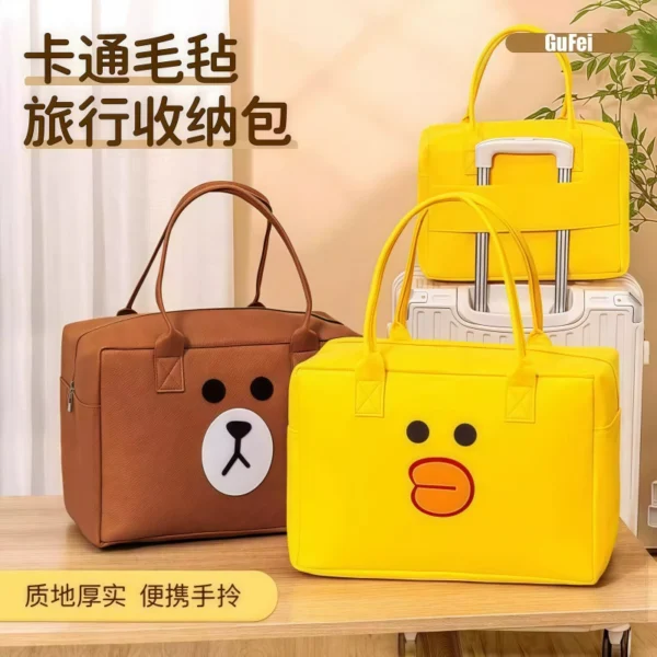 Cartoon bag, travel bag, storage handbag, large - Image 1